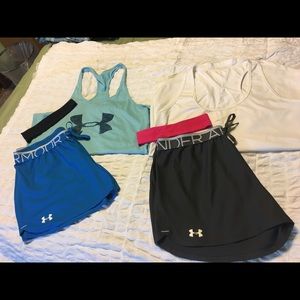 2 under armour large loose fit shorts never worn.